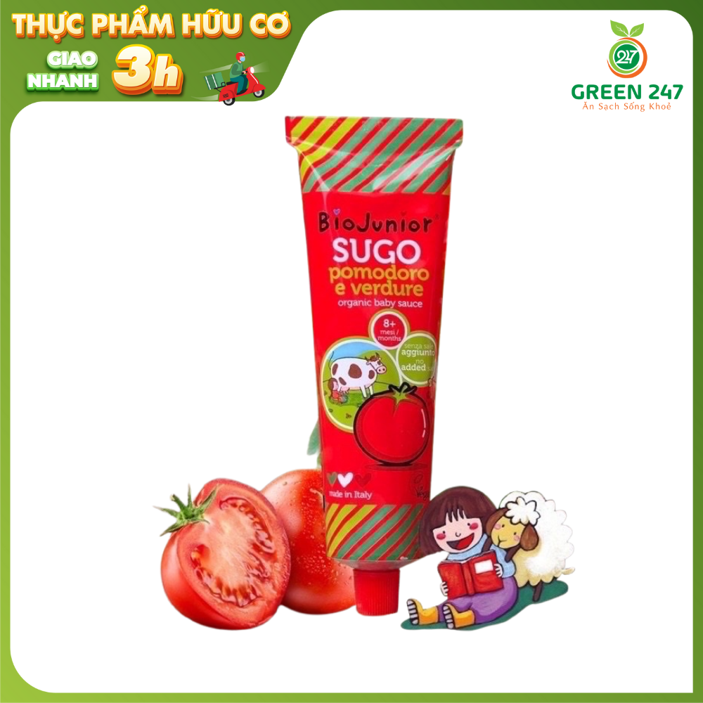 Sốt cà chua hữu cơ cho bé từ 8 tháng tuổi bio junior Green247 150g PVN708 chính hãng