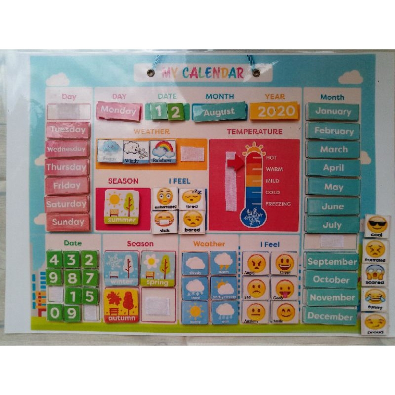 Lịch thông minh cho bé học tiếng anh ngày tháng năm My Calender