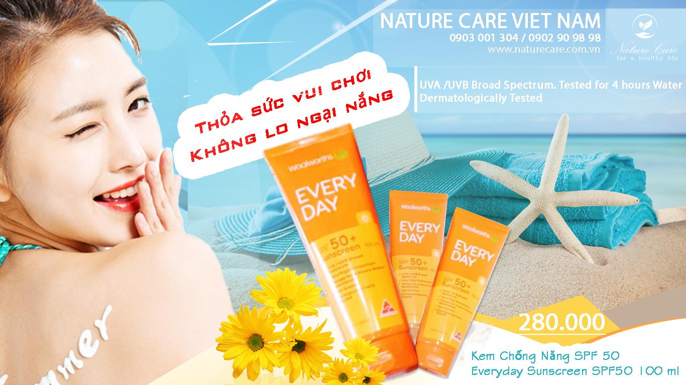 [HCM]KEM CHỐNG NẮNG SPF 50 + EVERYDAY SUNSCREEN SPF50+ 100 ML ( HÀNG NHẬP KHẨU TỪ ÚC - CAM KẾT HOÀN TIỀN 100% NẾU PHÁT HIỆN HÀNG GIẢ )