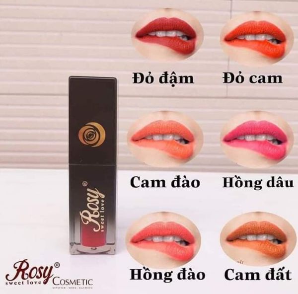Son Kem Lì Rosy 06 màu- Không chì, không thủy ngân, bền màu, mềm môi giá sỉ Holaskin