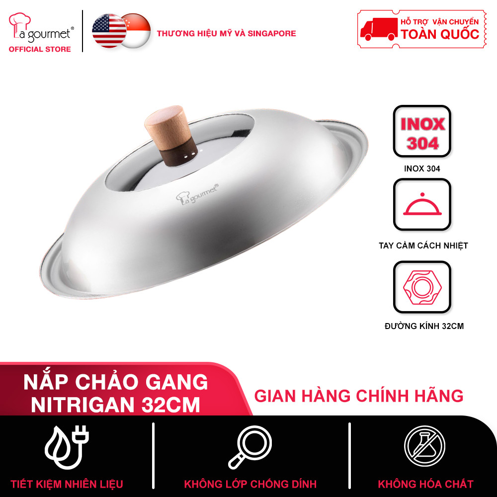 Nắp Chảo gang cao cấp La gourmet Nitrigan 32Cm sâu lòng-394781