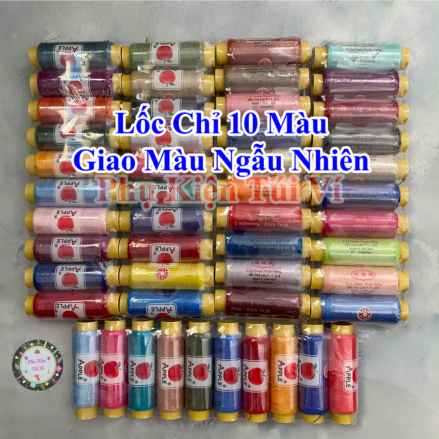 Lốc chỉ 10 màu làm đồ handmade