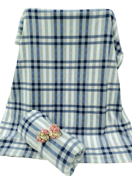 Mền nỉ cotton thái sọc caro văn phòng đi học