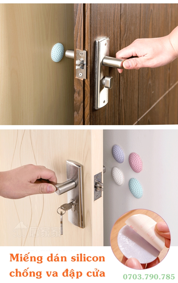[HCM]Set 2 Miếng Dán Silicon Chống Va Đập Cửa