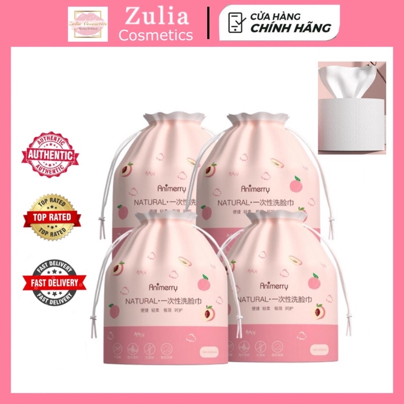 Khăn lau khăn mặt khô tẩy trang đa năng cotton pink