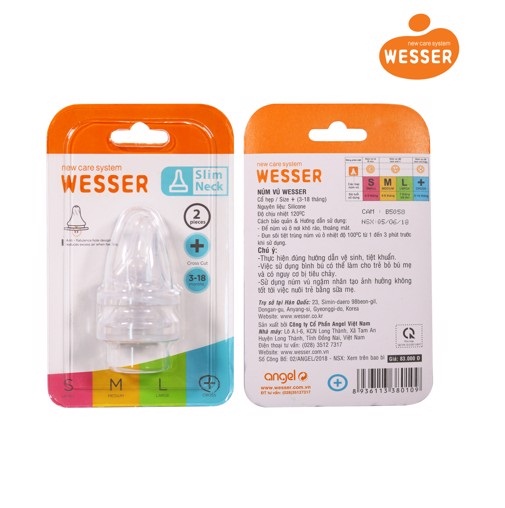 Set 2 núm ty wesser cổ hẹp