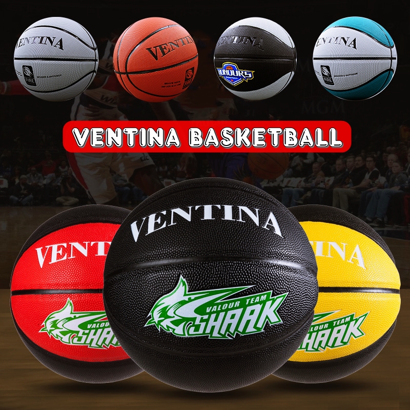 Bóng Rổ Da Size 7 VENTINA SHARK Tiêu Chuẩn Thi Đấu Phù Hợp Sân Bóng Rổ Ngoài Trời Outdoor & Indoor
