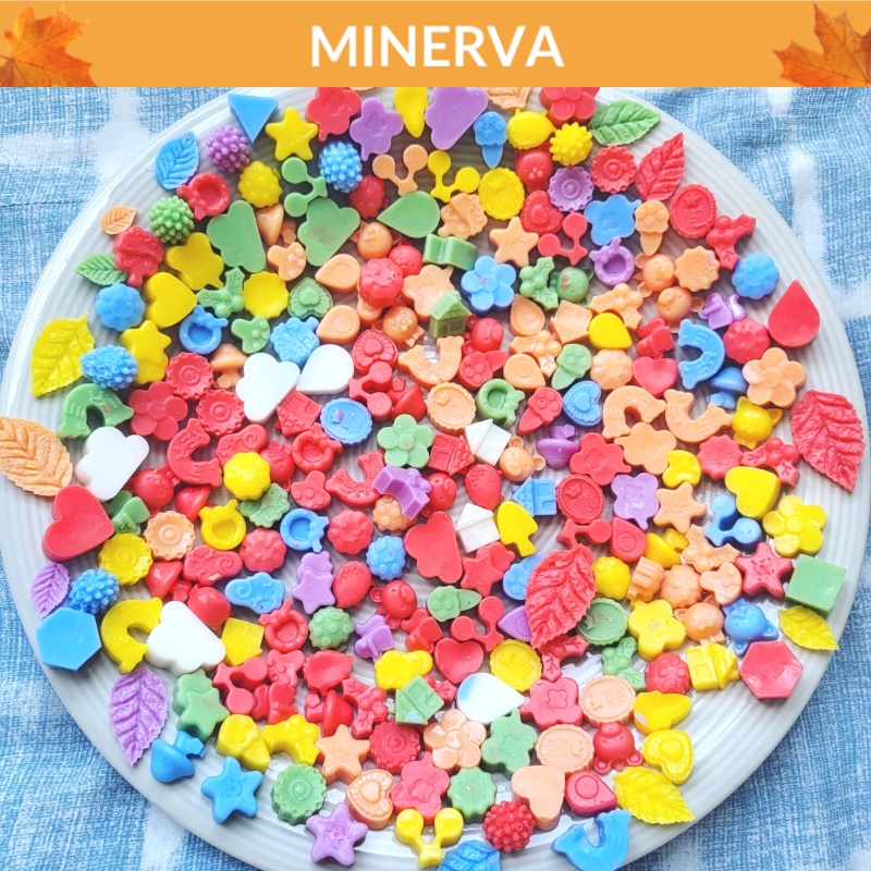 20 viên toping nhiều mẫu trang trí nến thơm , Charm sáp nến handmade trang trí tự làm tại nhà Minerva