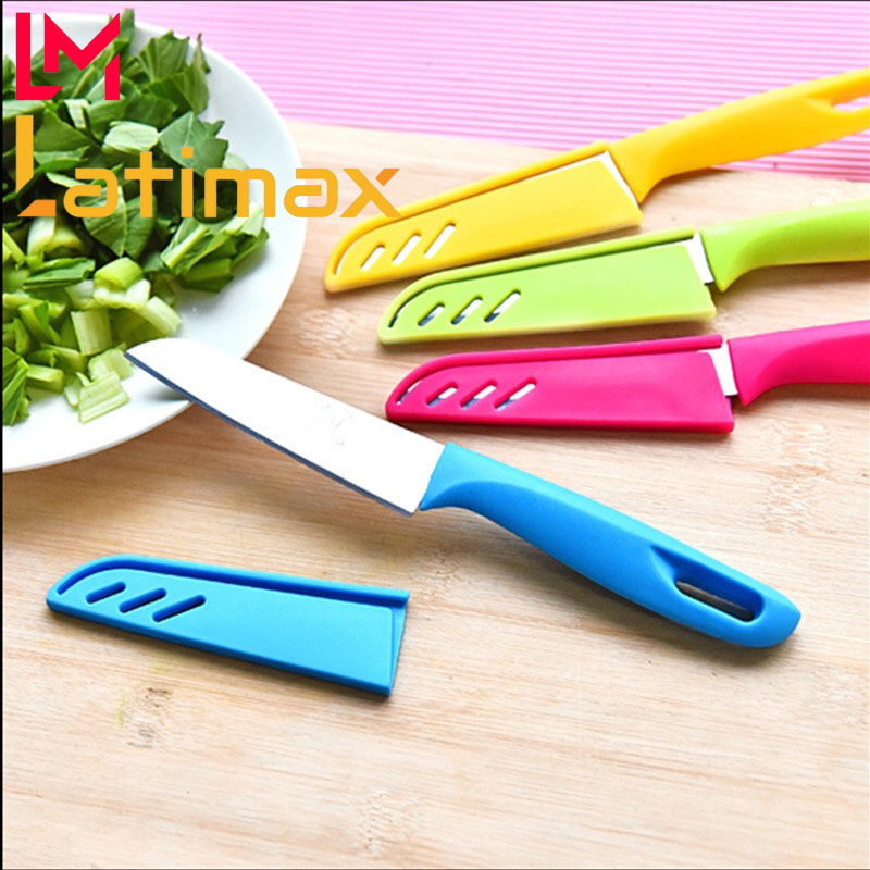 Dao gọt hoa quả thép không gỉ siêu sắc bén - Có nắp đậy an toàn và tiện lợi (màu ngẫu nhiên)