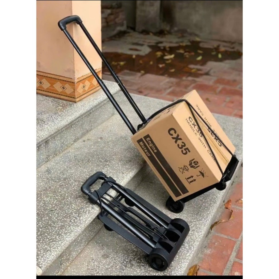 Xe Kéo Hàng Gấp Gọn Mini 50Kg | Xe Kéo Đồ Đa Năng 4 Bánh, Nhẹ Bền Dễ Mang Theo