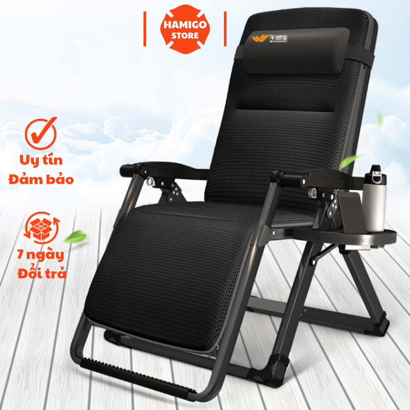  Tặng Nệm - Ghế xếp thư giãn 4D cao cấp ngồi đọc sách xem tivi nằm ngả thành giường điều chỉnh độ ngả theo 