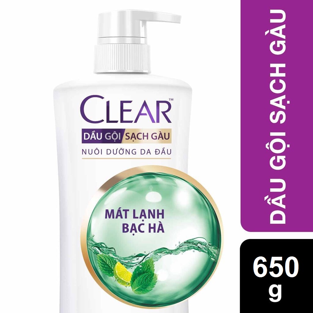 [HCM]CLEAR Dầu Gội Mát Lạnh Bạc Hà 630g