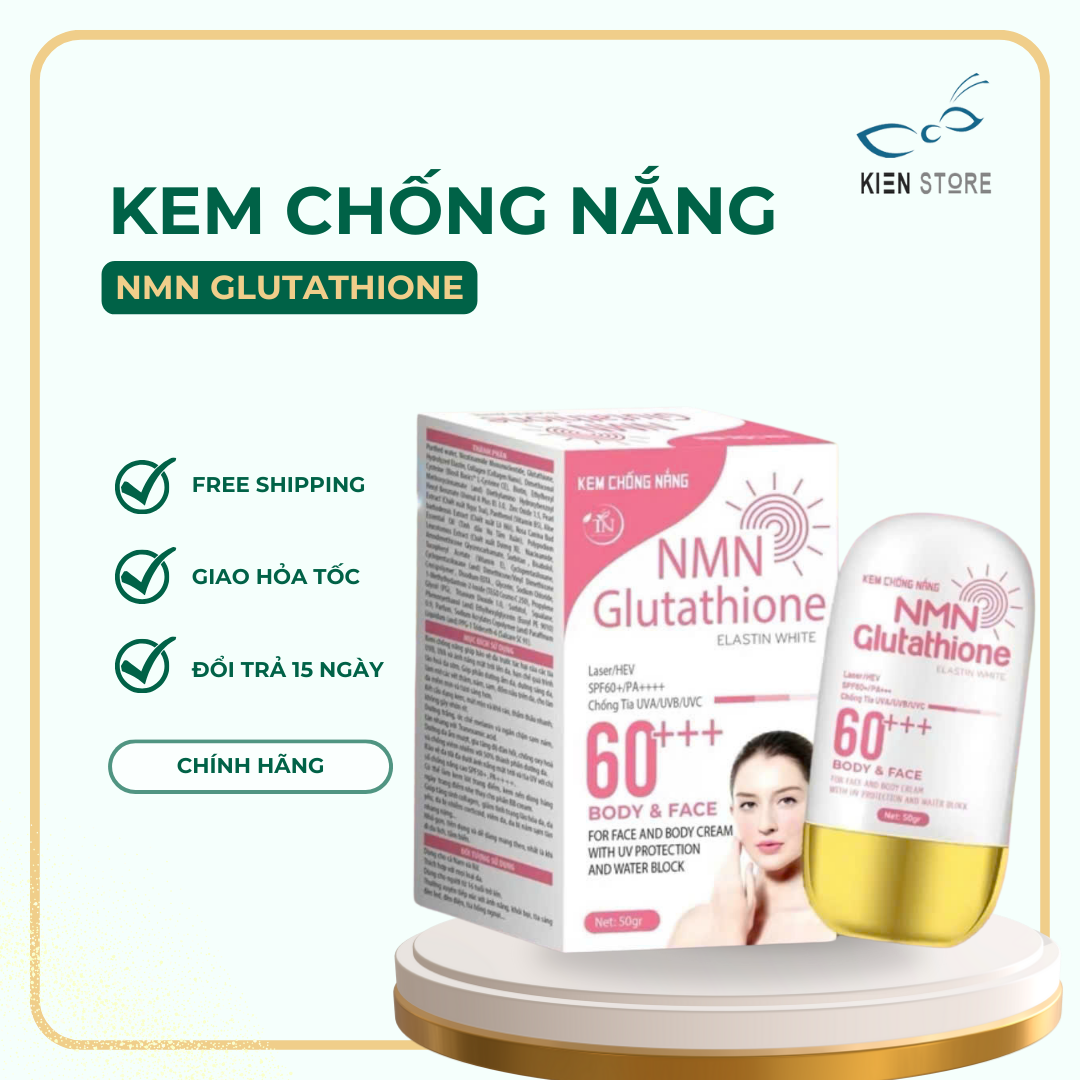 Kem Chống Nắng NMN Glutathione Elastin White SPF60+++ 50g Skincare Làm Đẹp  Da