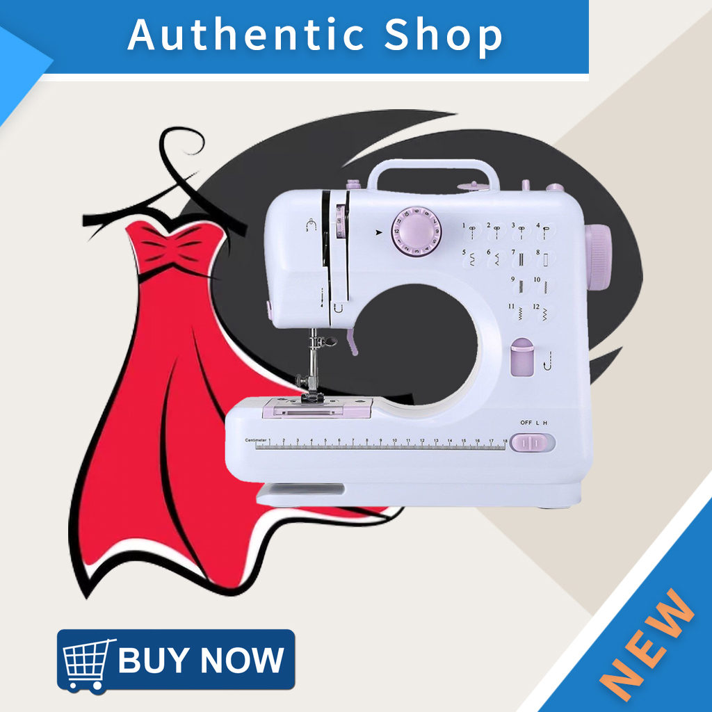 Máy may mini gia đình - 12 kiểu đường may - vắt sổ - để bàn - tiện lợi - jcd55