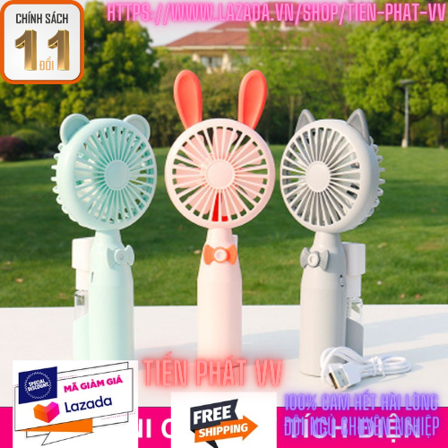 [HCM]Quạt Phun Sương Cầm Tay Mini - Quạt Cầm Tay Mini Có Tích Hợp Phun Sương Siêu Tiện Lợi Cực Mát
