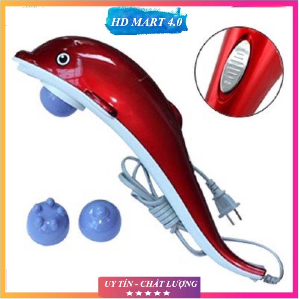 Máy massage cá heo, máy mát xa cầm tay, máy đấm lưng cá heo cầm tay loại lớn 3 đầu - bảo hành 12 tháng