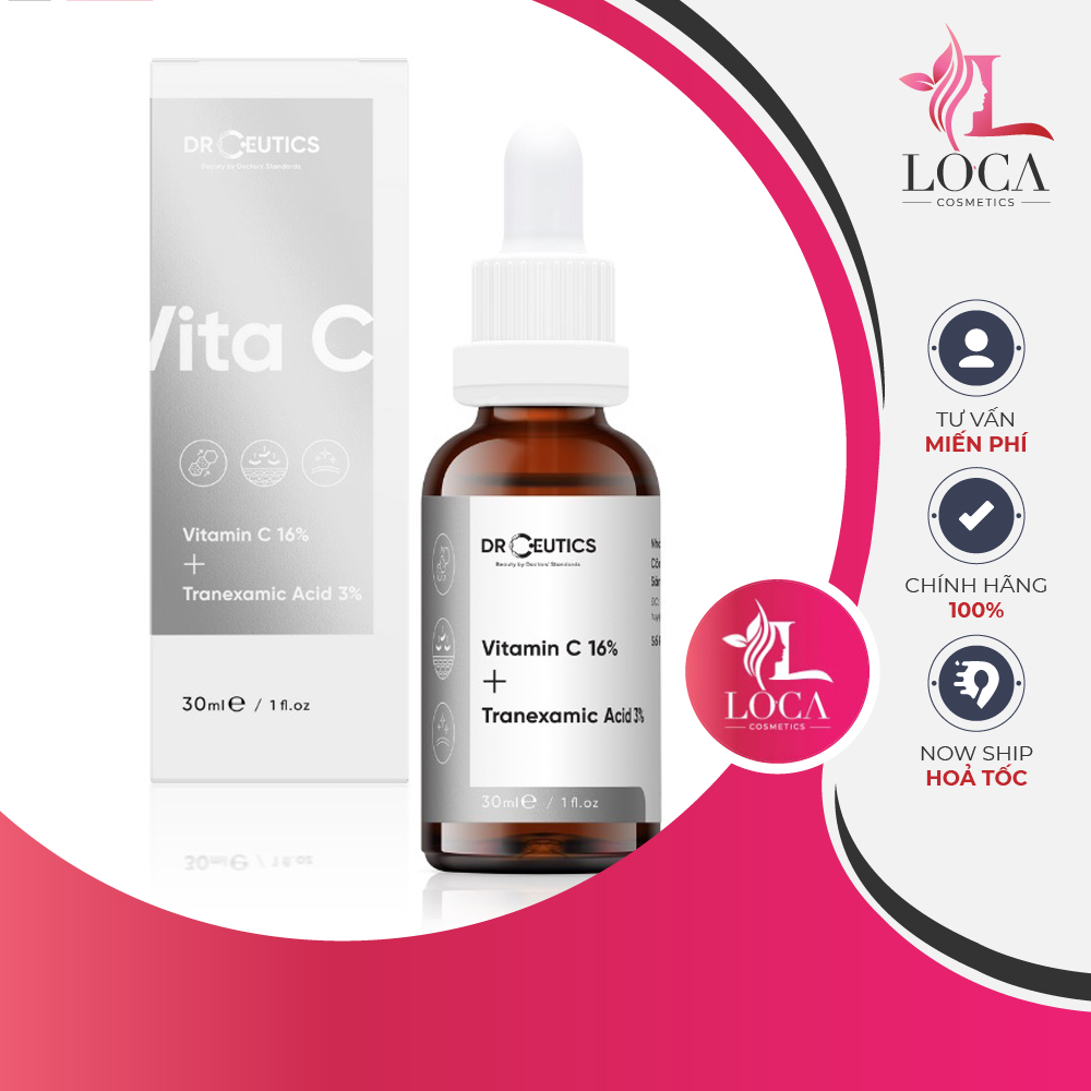 Serum vitamin c drceutics - vitamin c 16% + tranexamic acid 3% - sáng da, mờ thâm, chống lão hóa