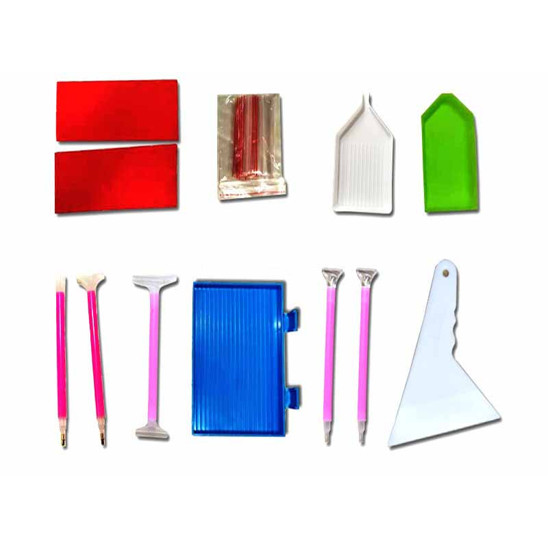 Dụng cụ hỗ trợ làm tranh đính đá - bút đính đá - khay đựng đá - sáp - túi zip đựng đá