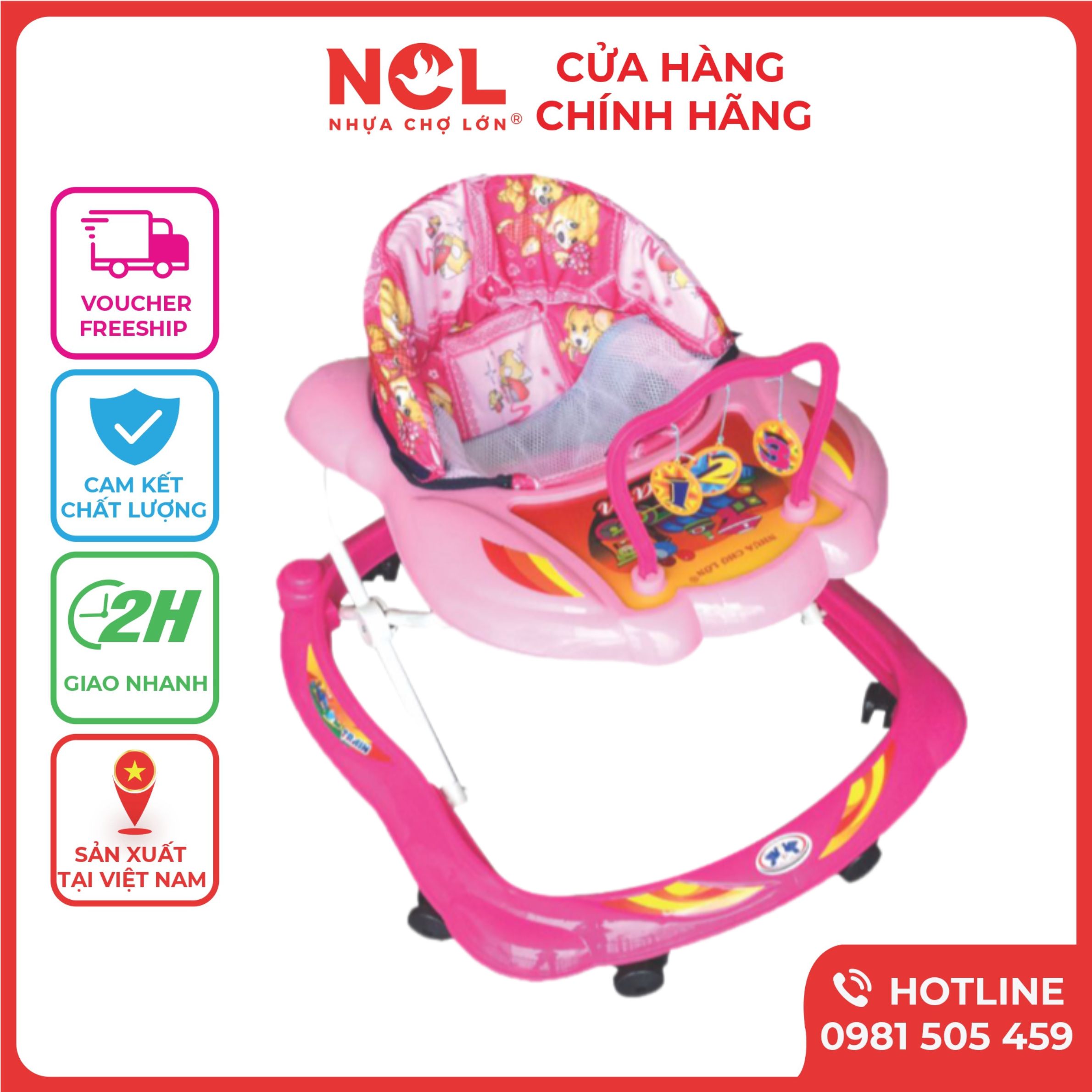 Xe Tập Đi Nhựa Chợ Lớn L3 Xe Lửa (Có nhạc) Dành Cho Bé Từ 6 - 12 Tháng - M1442B-XTĐ