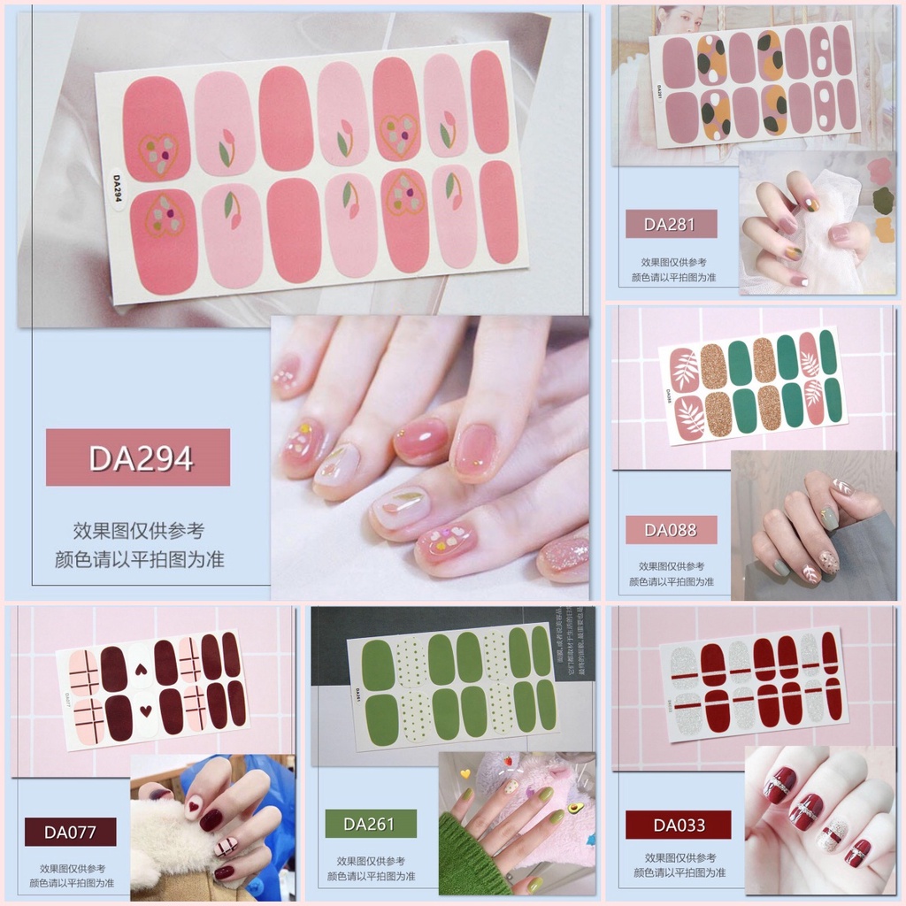 Z0710 set 14 miếng dán móng tay nghệ thuật xinh xắn, sticker nails bukao