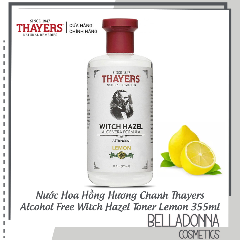 Nước Hoa Hồng Hương Chanh Thayers Alcohol Free Witch Hazel Toner Lemon 355ml