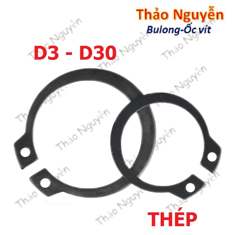 Phanh trục, phe gài trục, vòng phe phi 3 - 30mm bằng thép