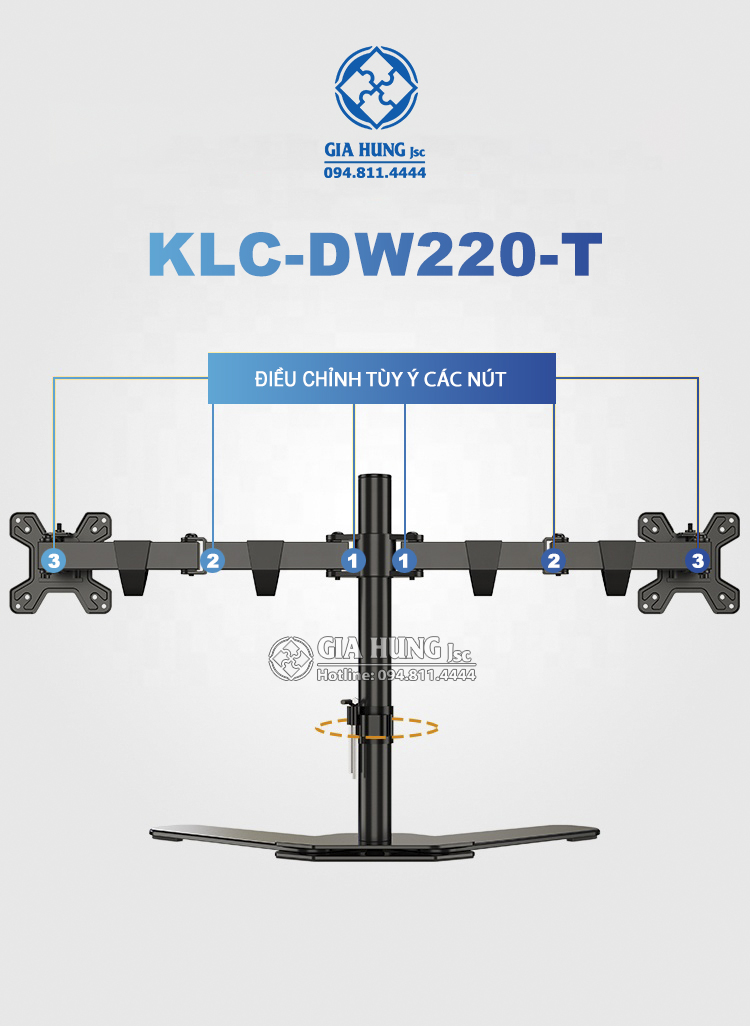 💥💥💥giá treo màn hình máy tính 2 màn hình ngang dw220 - t dual arm