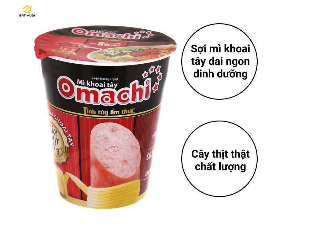 Mì khoai tây Omachi xốt bò hầm ly 113g - Tạp hóa Bát Muội