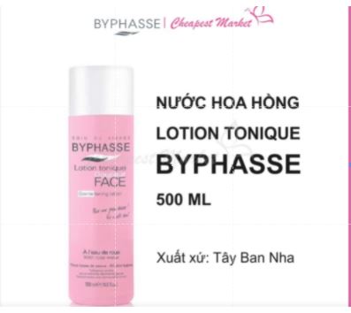 Nước hoa hồng dưỡng da byphasse 500ml màu hồng