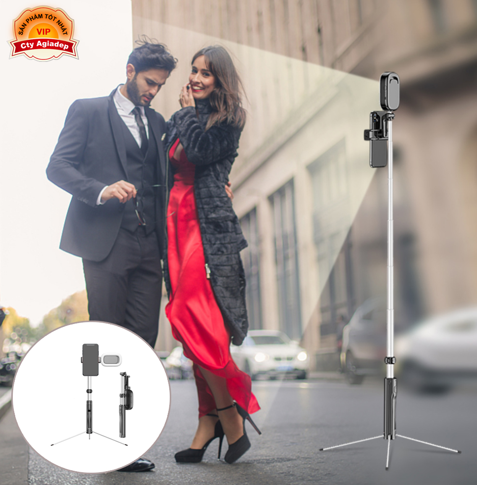 Gậy tự sướng xịn có ánh sáng LED Loại dài CYKE Gậy chụp hình selfie CA17D