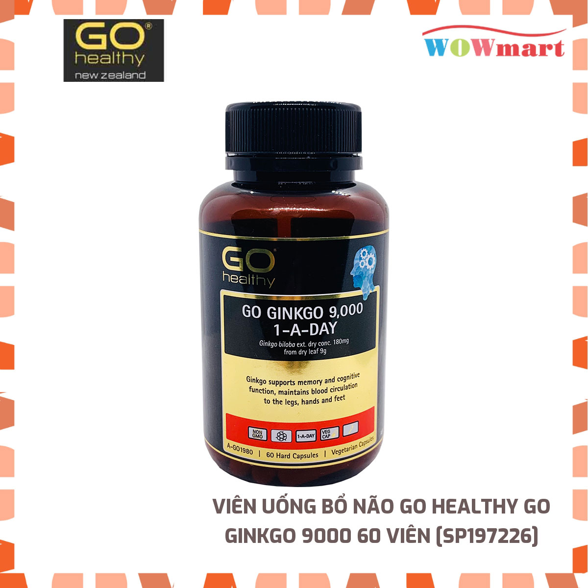 [HCM]Viên uống bổ não Go Healthy Go Ginkgo 9000 60 viên - [NEW ZEALAND]