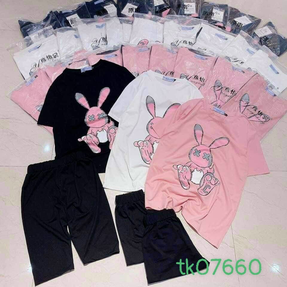 Sét ĐỒ Bộ Nữ In Thỏ Mới Về Hót Hít Chất Thun Cotton Dưới 55kg-TP