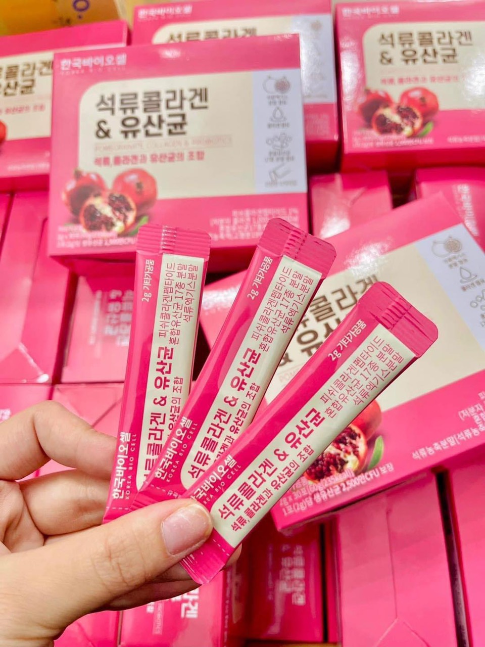 Collagen lựu đỏ nghê tây Hàn Quốc - hộp 30 gói trắng da giảm nám