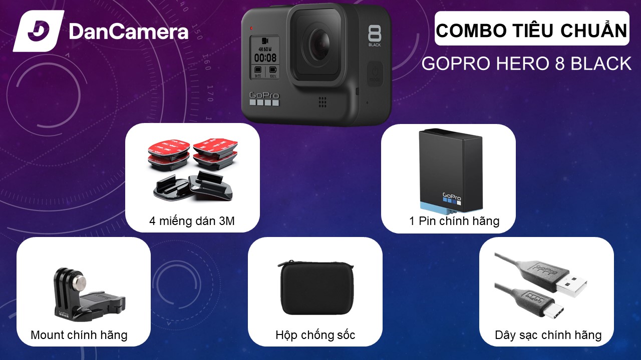 Máy quay Gopro hero 8 black- bảo hành 1 đổi 1 12 tháng
