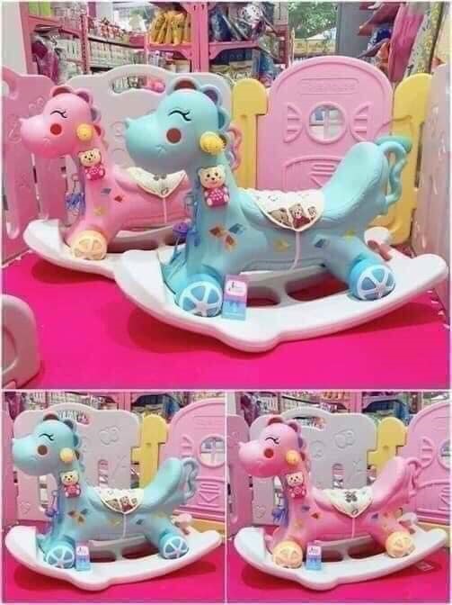 Đồ Chơi Xe Đẩy Ngựa Bập Bênh Kiêm Chòi Chân 2in1 Có Nhạc Cho Các Bé Vui Chơi Tại Nhà Cực Xinh