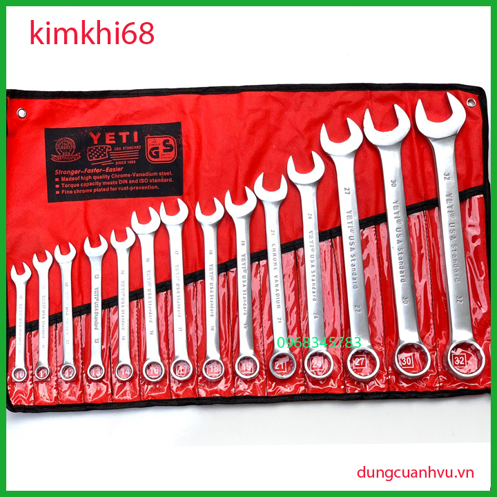 Bộ cờ lê 14 chi tiết 10- 32mm (khoá vòng miệng)