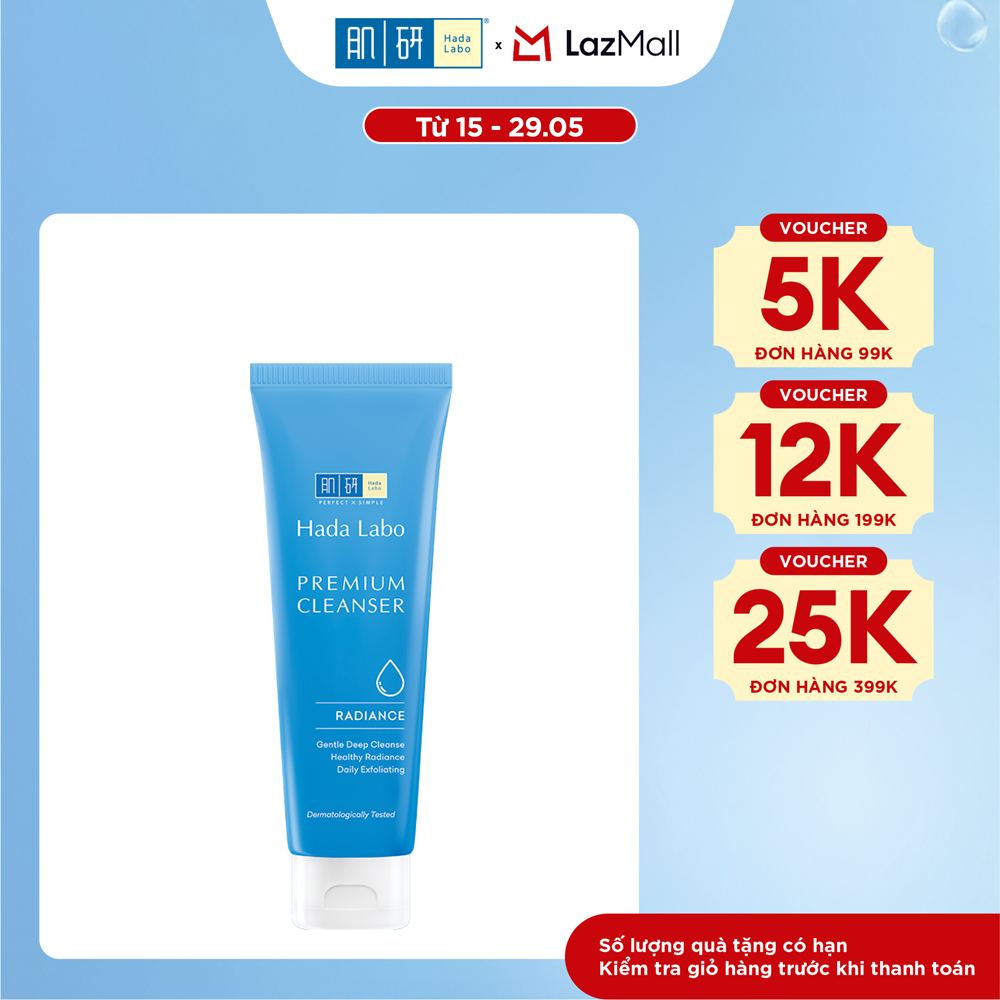 Sữa rửa mặt dưỡng trắng cao cấp Hada Labo Premium Cleanser Radiance 100g
