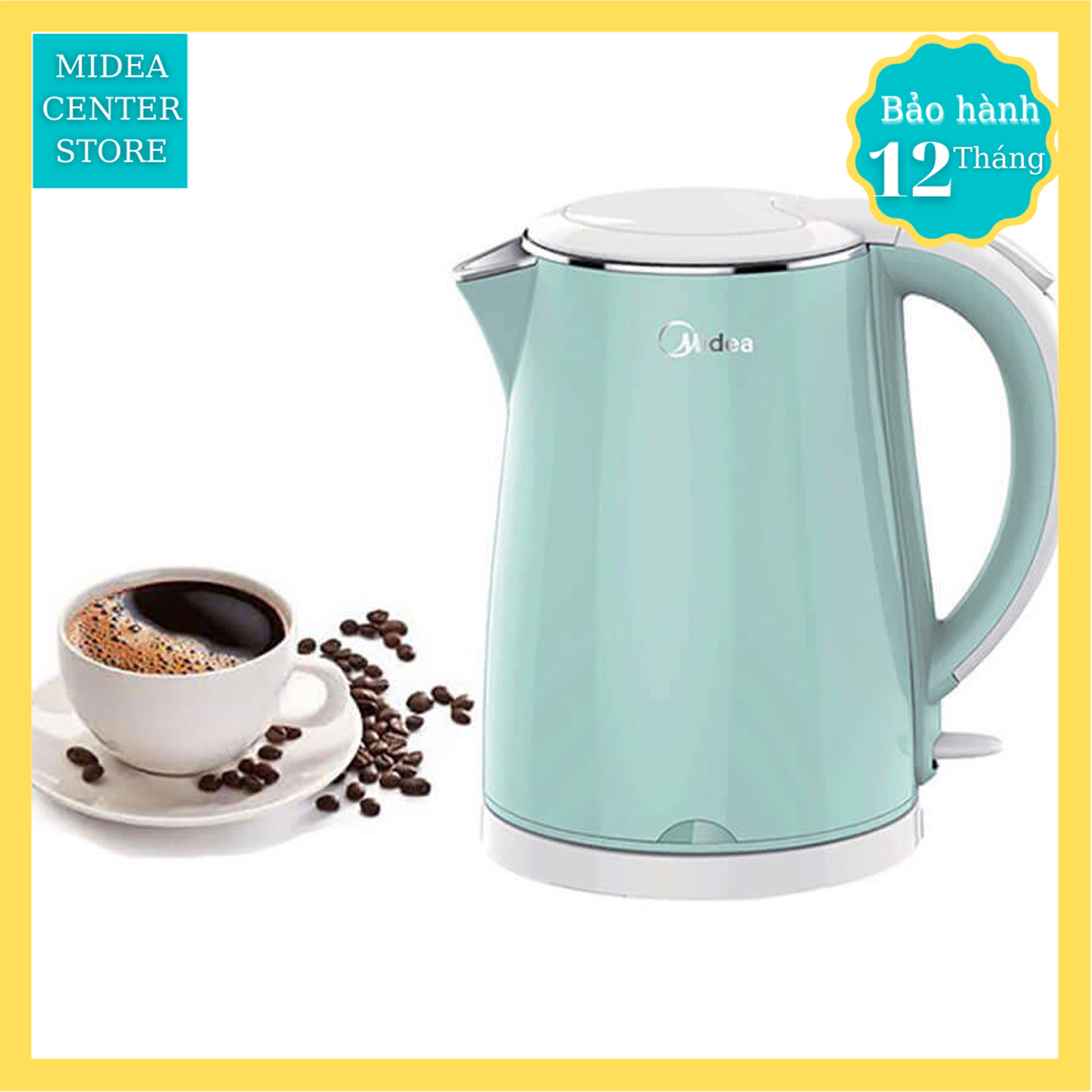 Bình đun siêu tốc Midea MK-15DC chính hãng , bảo hành 12 tháng toàn quốc , lỗi 1 đổi 1