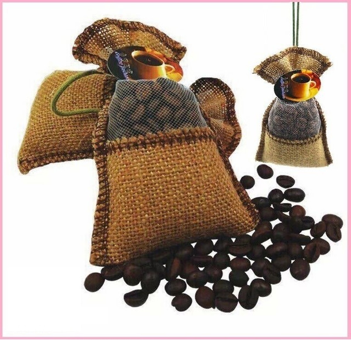 Túi thơm treo xe kèm tinh dầu hương cafe