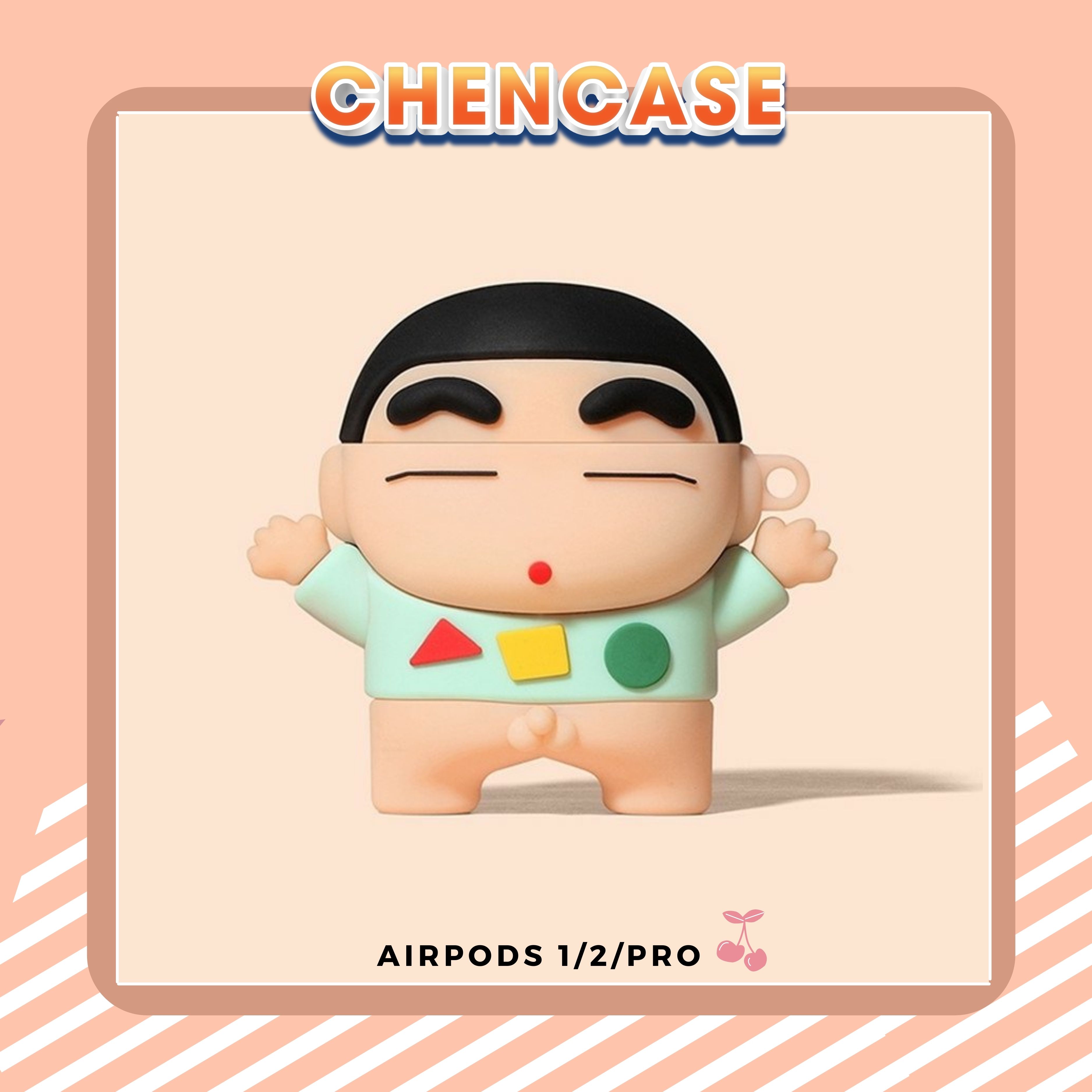 Case Airpods 2/1/3/pro, Hình Cậu Bé Shin Cù Loi, Vỏ/Case/Ốp Bảo Vệ Hộp Đựng Tai Nghe Bluetooth Không Dây Airpod pro/2, Chống Va Đập Cực Tốt - CHEN CASE