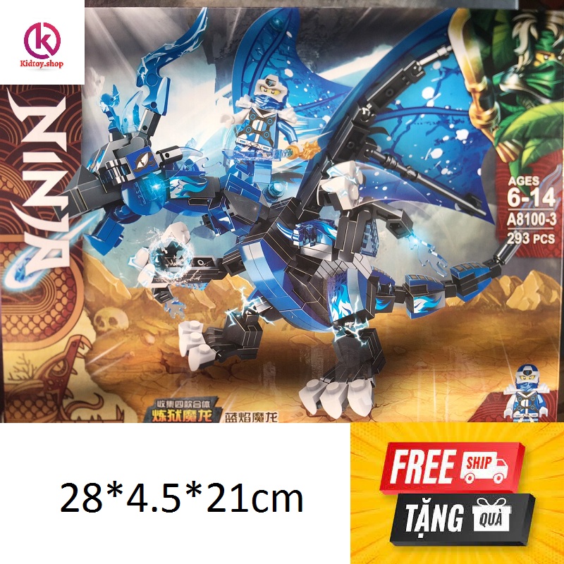 Đồ chơi cho bé, đồ chơi lego lắp ráp rồng phun lửa 293CT dài 20cm,hộp cartoon được freeship được tặng quà- Kidtoy.shop