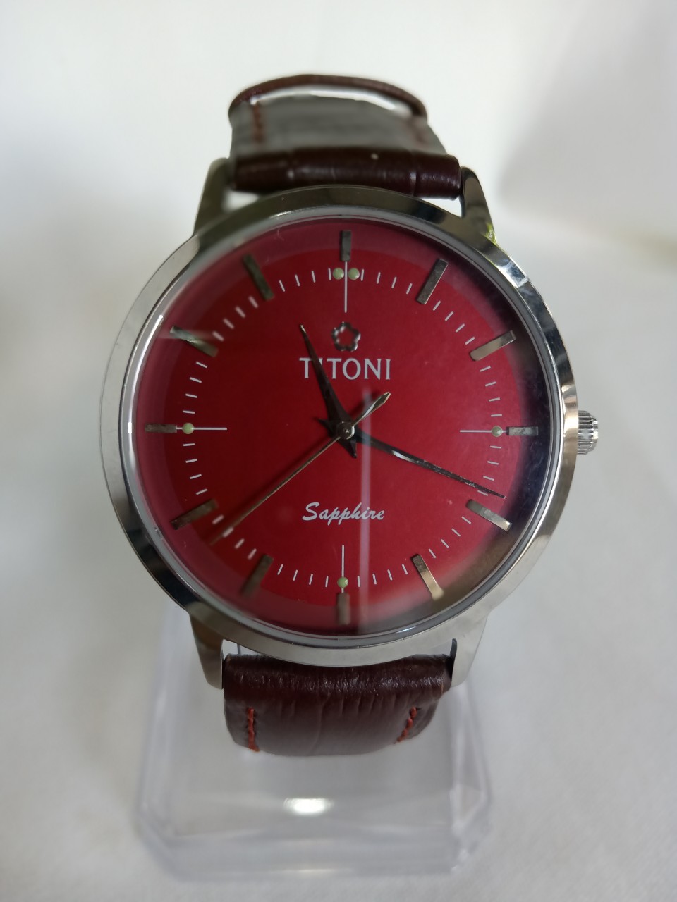 Đồng hồ TITONI chính hãng măt kính safia , dây da . Hàng mới Rin