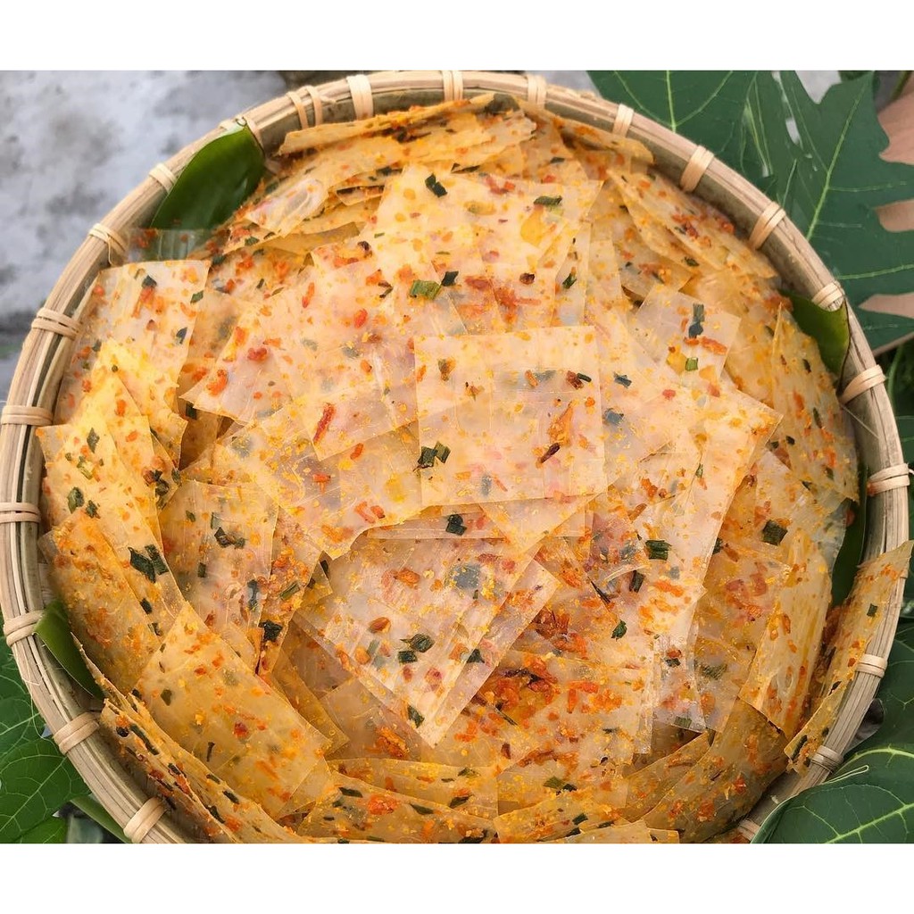 200g bánh tráng lá vuông thập cẩm long an