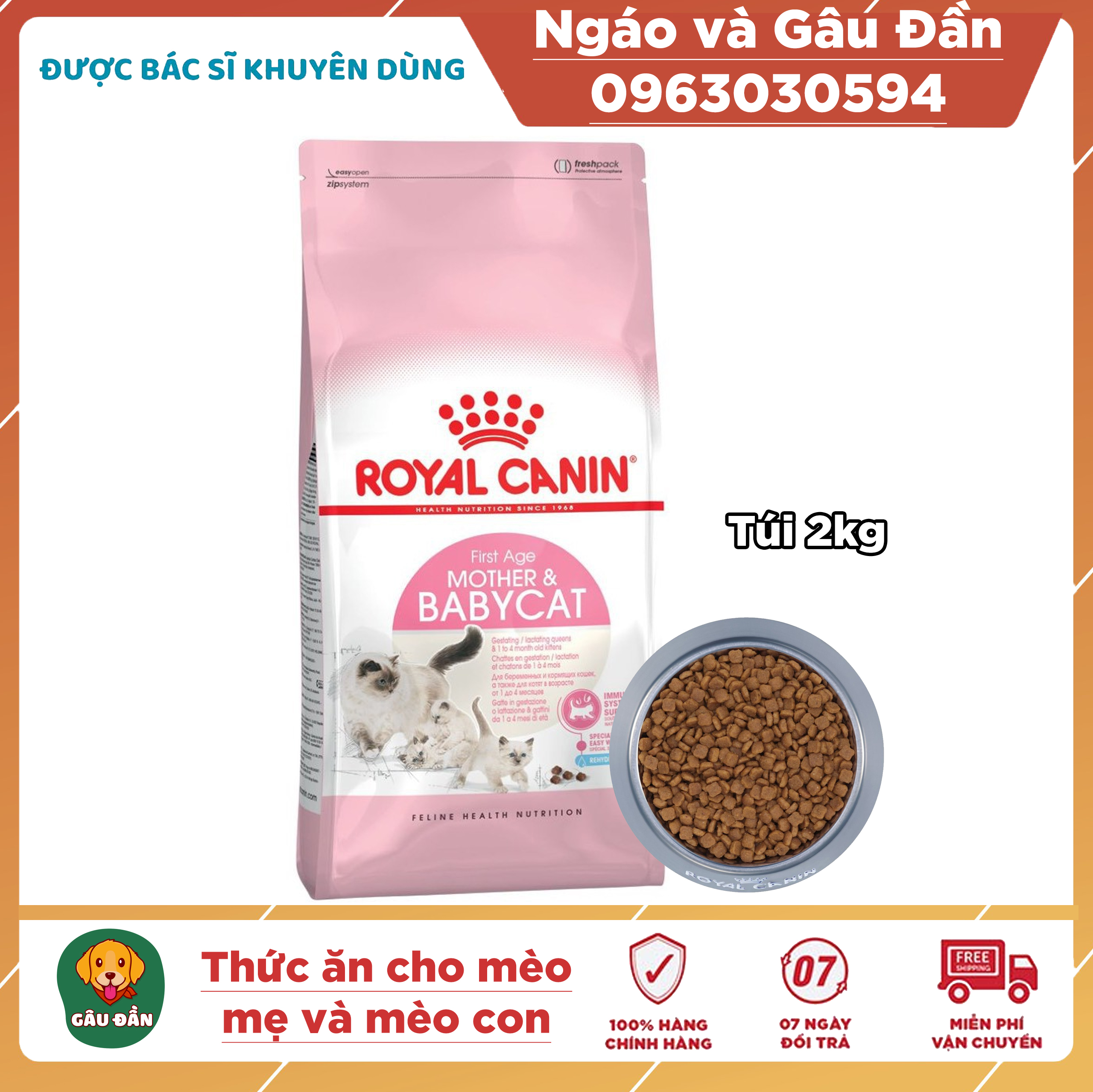 Thức ăn cho mèo mẹ và mèo con tập ăn Royal Canin Mother and BabyCat 2kg - Thức ăn Royal Canin cho mèo con