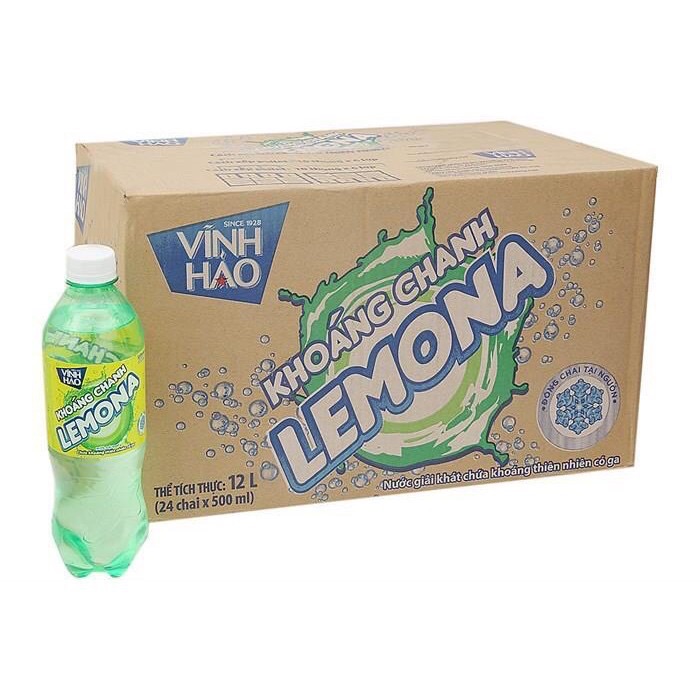 Nước khoáng chanh lemona chai 500ml