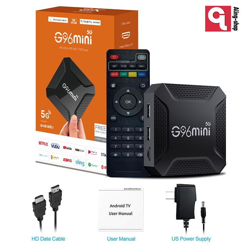 Android tv box g96mini 5g bản 4gb+64gb tiếng việt wifi 5g, android 13 , rk3528 8k hd wifi tv box tv box điều khiển