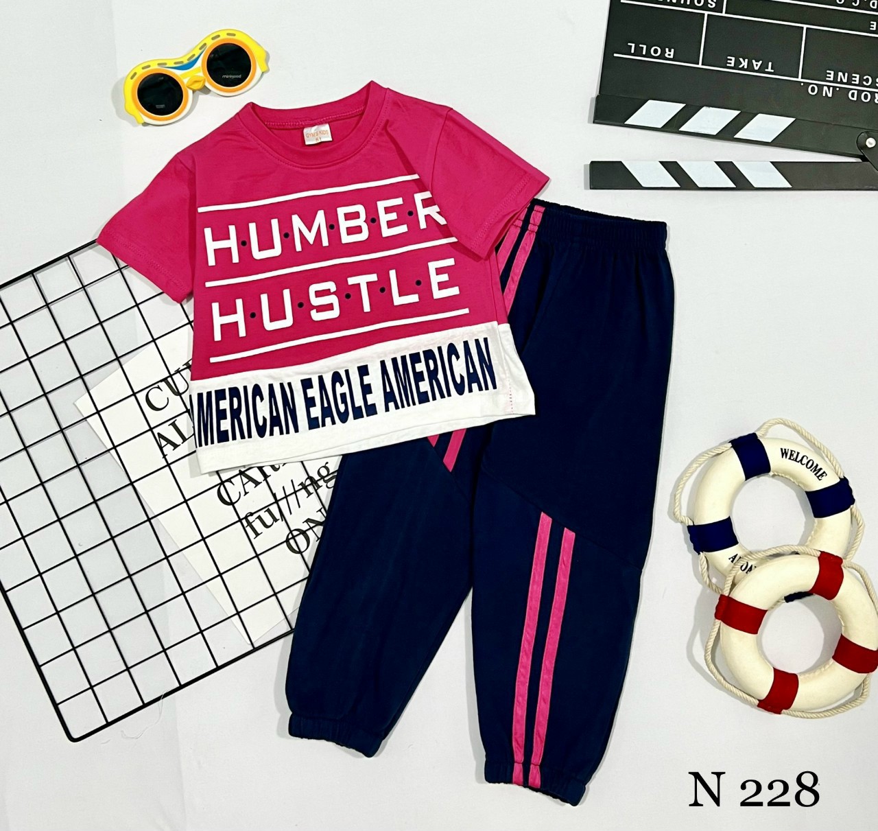 Set áo croptop quần jogger alibaba thể thao cho bé gái đi chơi 2,3,4,5,6,7,8 tuổi - thỏ sg 275