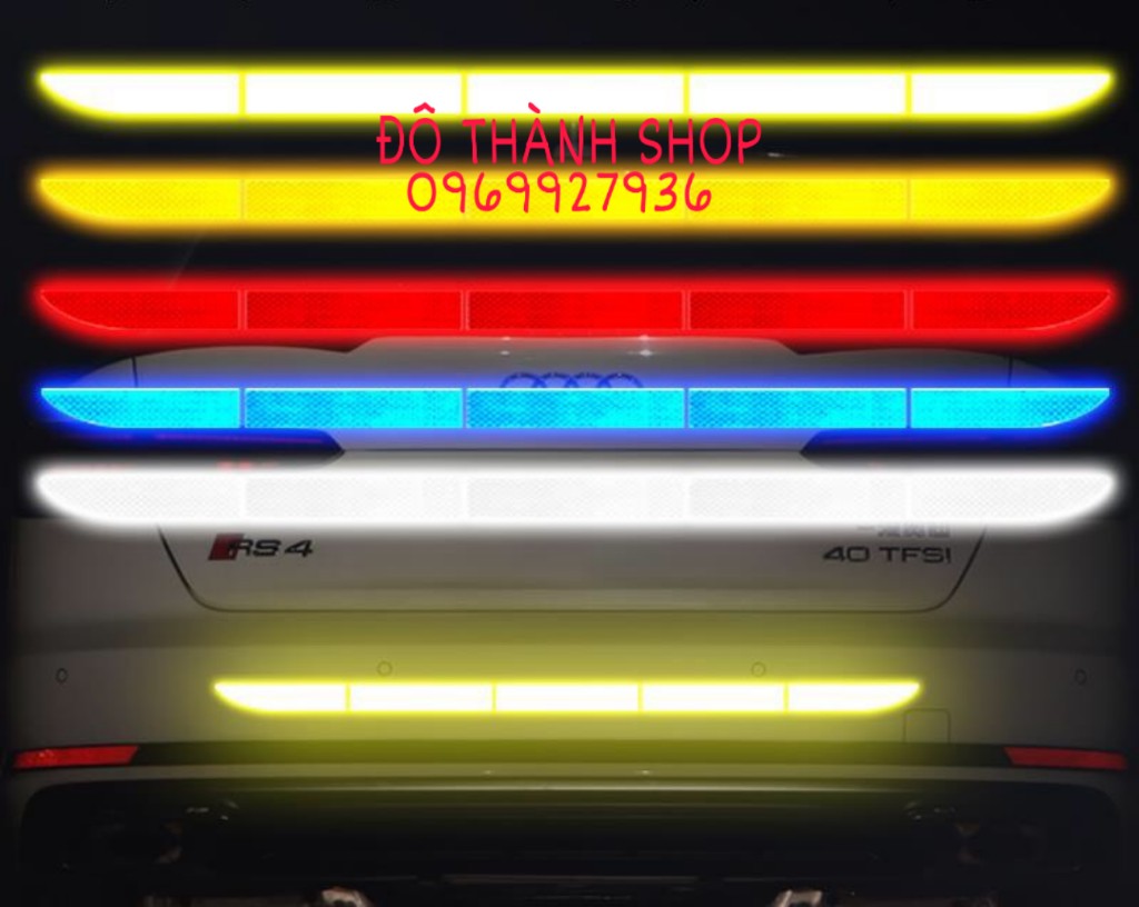 COMBO 5 MIẾNG PHẢN QUANG ĐUÔI XE OTO 90X3.5CM CẢNH BÁO AN TOÀN CHO CÁC LOẠI XE KHI THAM GIA VÀO BAN ĐÊM (BẢN ĐẶC BIỆT)