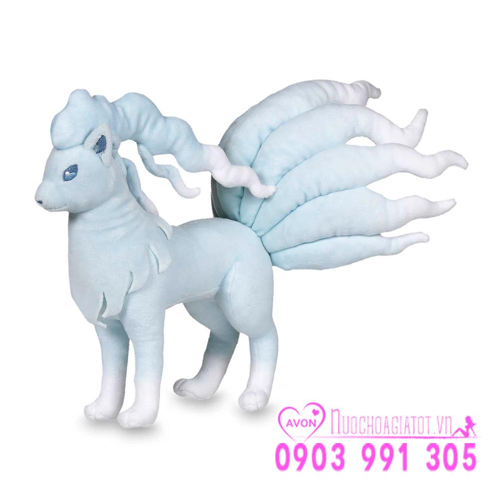 [HCM]GẤU BÔNG POKEMON CÁO 9 ĐUÔI HỆ BĂNG NINETALES KYUKON ALOLA FORM MÀU XANH DƯƠNG 25CM TẶNG TÚI QUÀ