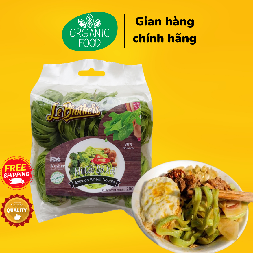Mì cải bó xôi Le Brother 200g - Duy Anh Foods - Tự nhiên 100% an toàn cho bé ăn dặm